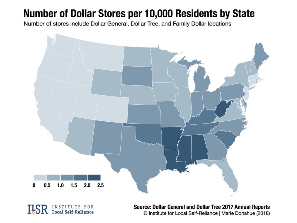 Dollar Store State Map