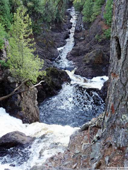 The convergence of the Tyler Forks and the Bad River in Copper Falls State Park.  Both would have been destroyed by the proposed mine.